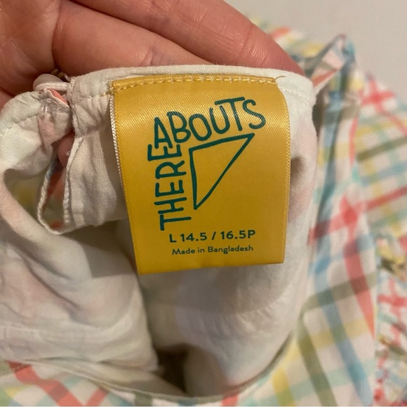 Thereabouts Sz L 14.5 Girls Colorful Plaid Kids Dress - Picture 5 of 6